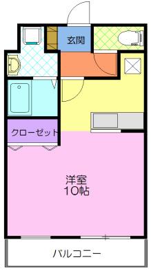 ステージア・M(1K/3階)の間取り写真
