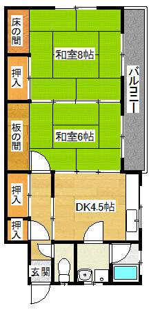 広田マンション(2DK/2階)の間取り写真