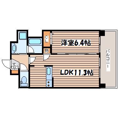 ノーブルプレイス北四番丁(1LDK/6階)の間取り写真