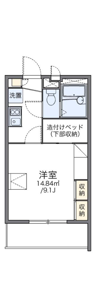 レオパレスヤマハ(1K/1階)の間取り写真
