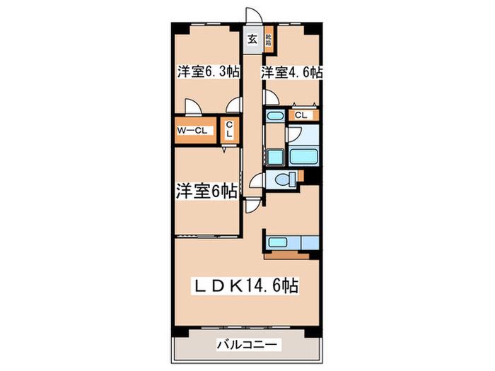フォレストフローラ(3LDK/4階)の間取り写真
