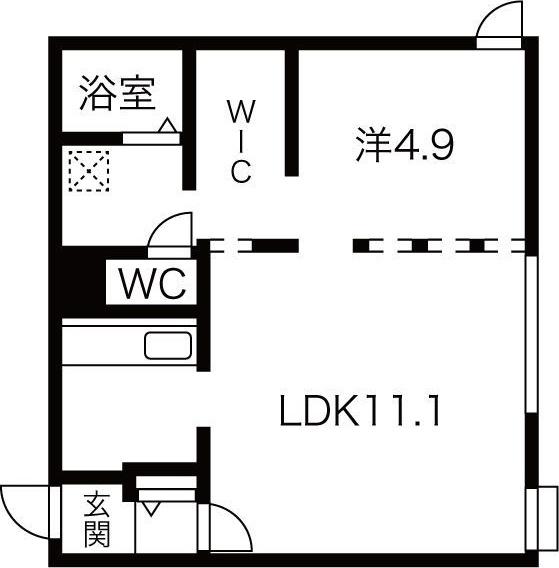 BELL TREE南9条(1LDK/2階)の間取り写真