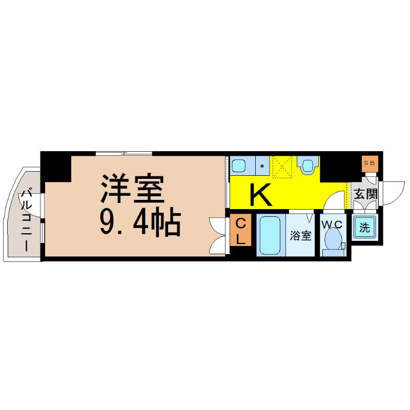 HF久屋大通レジデンス(1K/3階)の間取り写真