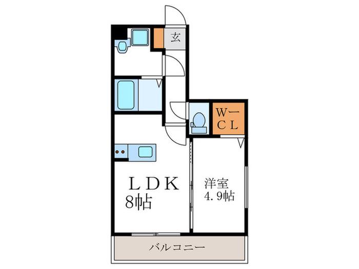 NEXT LIFE 太秦野元(1LDK/2階)の間取り写真