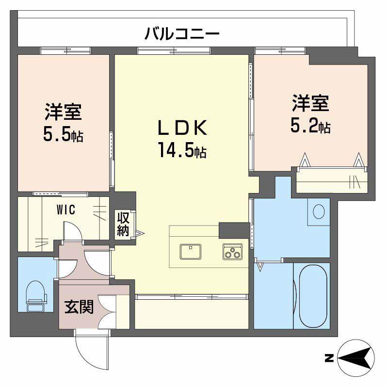 シャーメゾン・アエロポール(2LDK/2階)の間取り写真