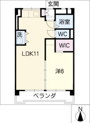 第2宏和ハイツ(1LDK/7階)の間取り写真