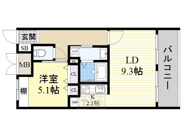 MAISON NOBLE (1LDK/4階)の間取り写真