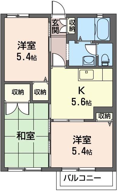 パティオイケダ(3K/2階)の間取り写真
