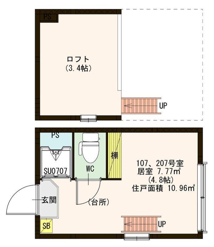 ハーモニーテラス新高円寺(ワンルーム/1階)の間取り写真
