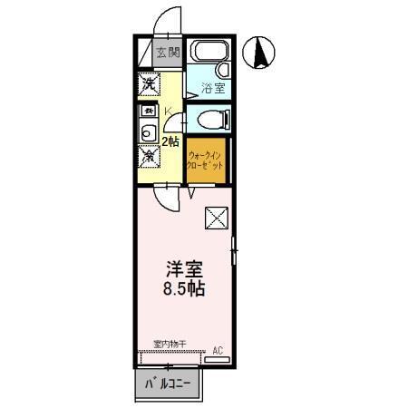 セジュール清風II(1K/1階)の間取り写真