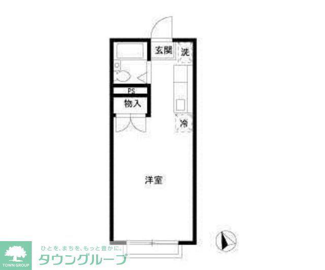 エステートピア忠生(ワンルーム/2階)の間取り写真
