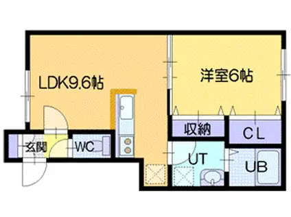 ハイネス松並II(1LDK/1階)の間取り写真