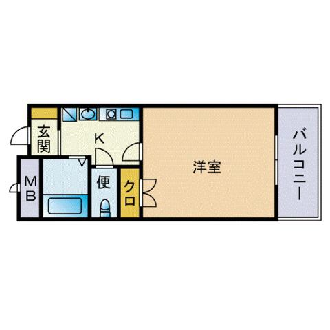 サン舞鶴(1K/3階)の間取り写真