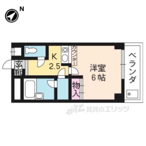アビーロード北白川(1K/4階)の間取り写真