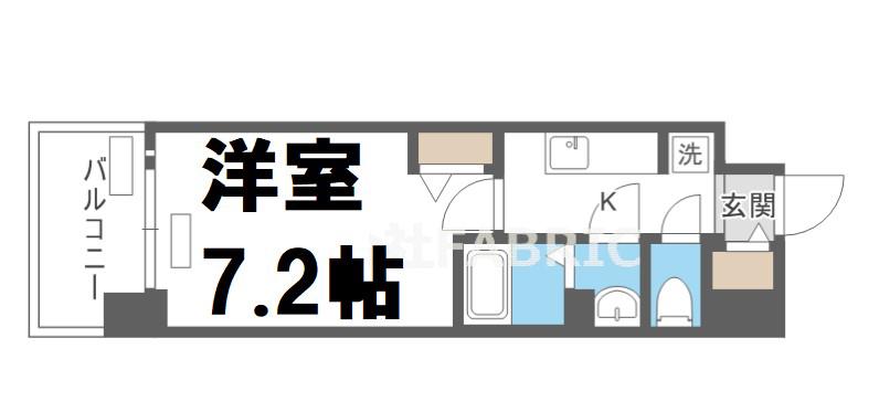 プレサンス大国町ラヴェニール(1K/7階)の間取り写真