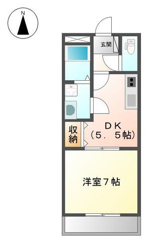 ガーデンホームオーブ(1DK/1階)の間取り写真