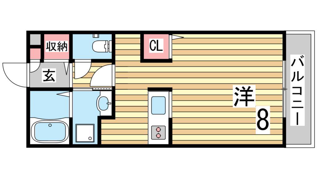 コンフォート小山B(1K/1階)の間取り写真