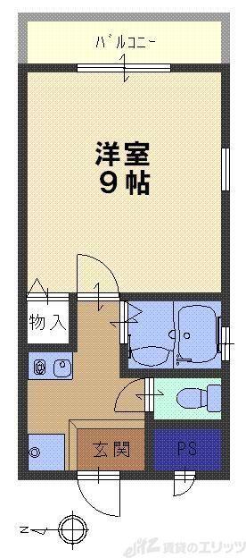 メゾン南江口(1K/2階)の間取り写真