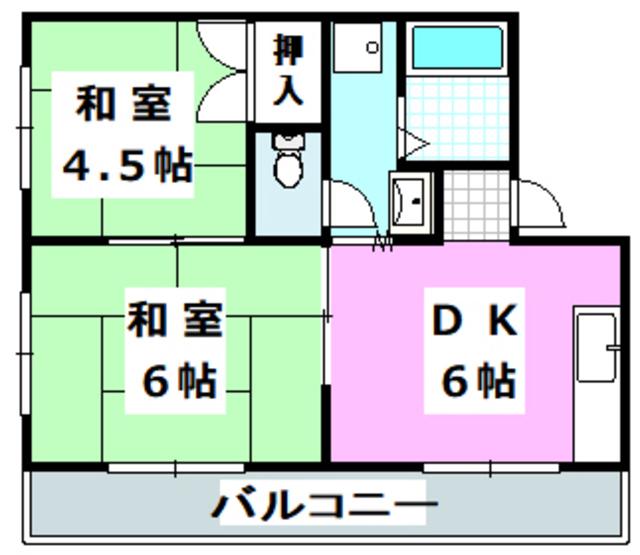 中川マンション(2DK/1階)の間取り写真