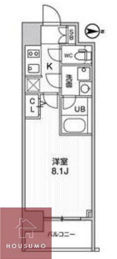 FORTUNEY大手前(1K/10階)の間取り写真