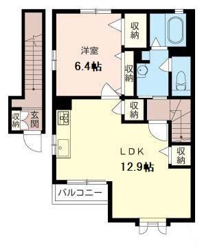 パリオリ(1LDK/2階)の間取り写真