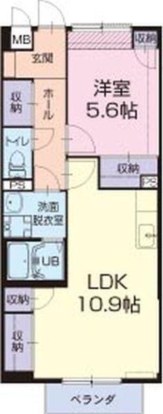 サンライズ大宝(1LDK/1階)の間取り写真