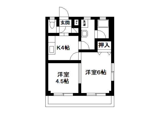 ベアート(2K/1階)の間取り写真