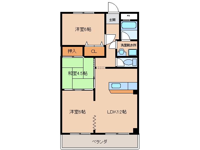 メゾンテラニシ(3LDK/1階)の間取り写真