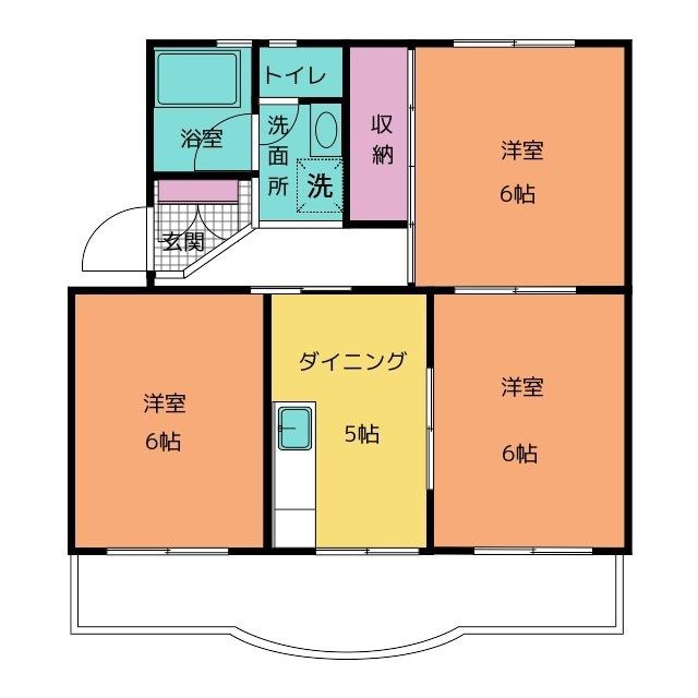 坪内ハイツ(3DK/4階)の間取り写真