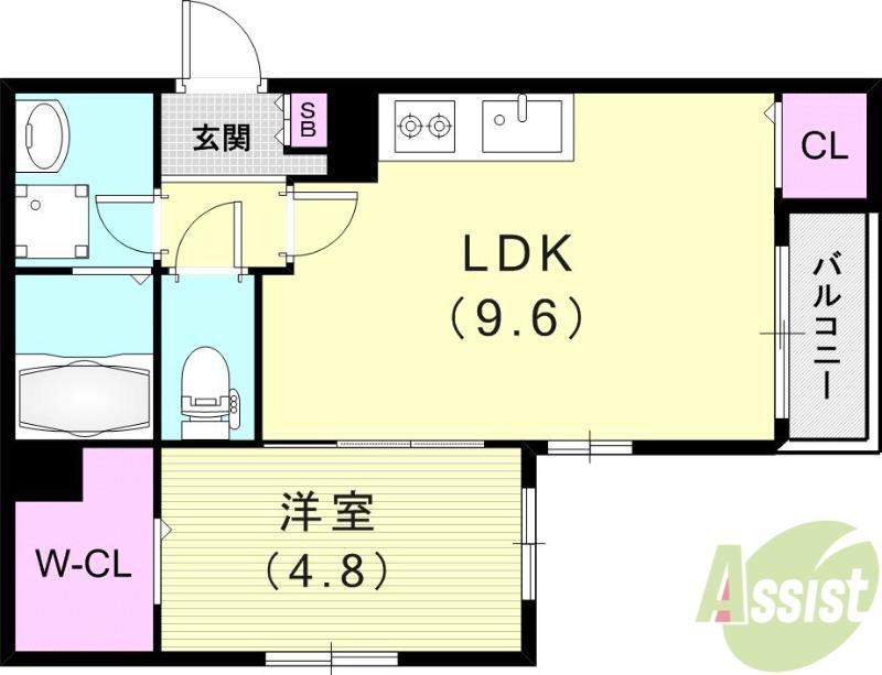 GRAN TOYONAKA(1LDK/3階)の間取り写真