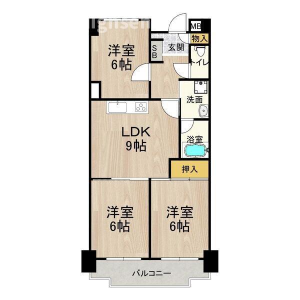 シャトーレイクルイーズ(3LDK/7階)の間取り写真