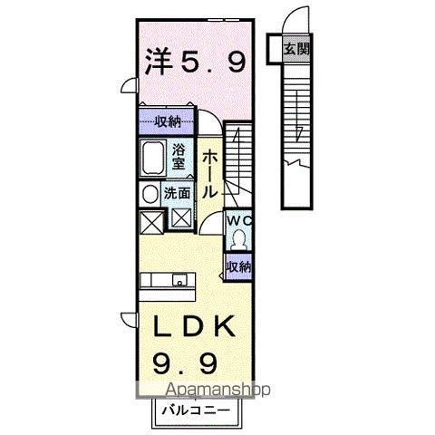 ラッキーセブンI(1LDK/2階)の間取り写真