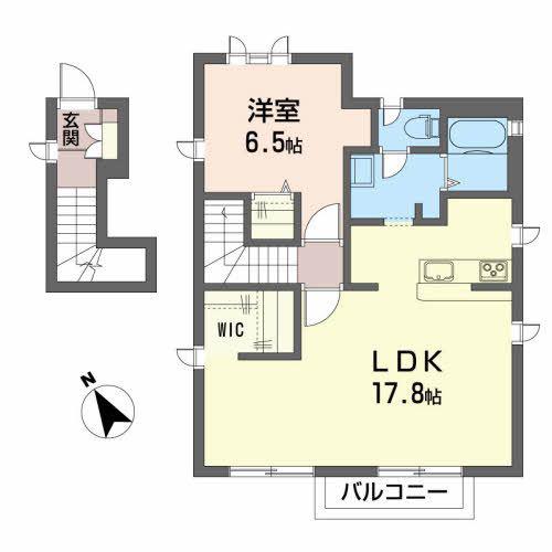メゾン中町C(1LDK/2階)の間取り写真