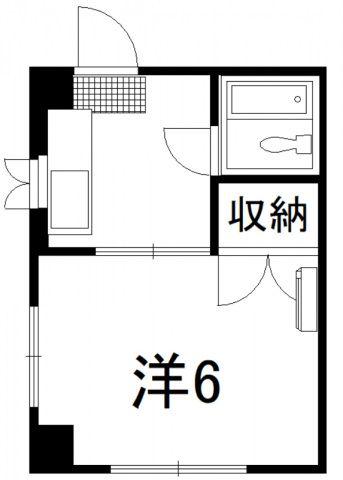 オハラ独身マンション(1K/3階)の間取り写真
