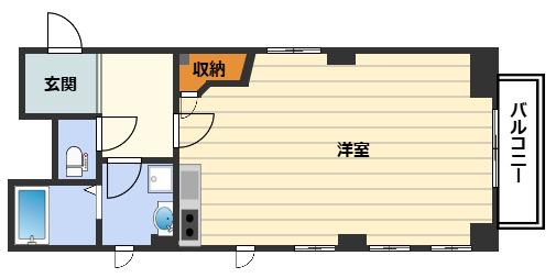 クレスト都島(1K/2階)の間取り写真