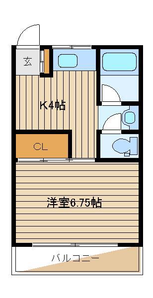 コーポエクセル(1K/2階)の間取り写真