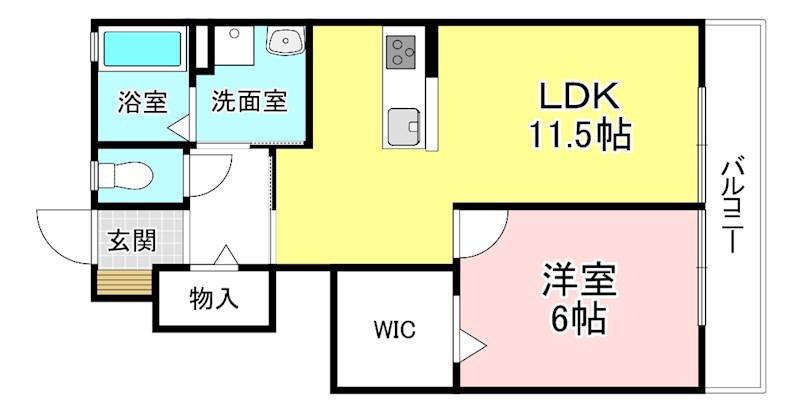 サンクラウドB(1LDK/1階)の間取り写真
