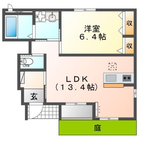 ARIETTA(1LDK/1階)の間取り写真