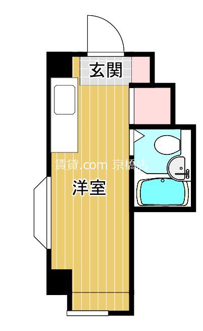 グランドハイツ蒲生(ワンルーム/6階)の間取り写真