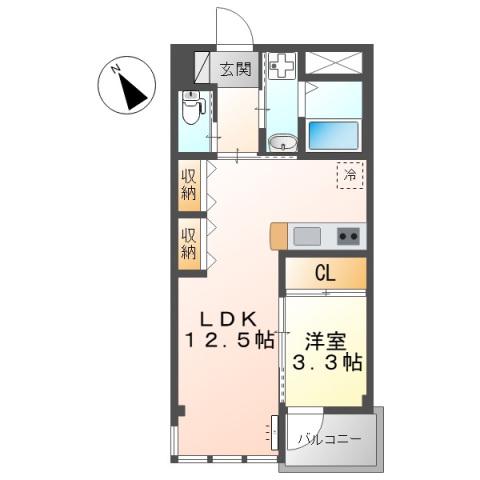 KK BLDG(1LDK/1階)の間取り写真