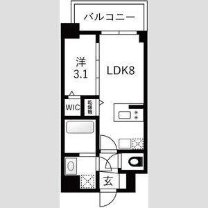エスリードレジデンスザ・グラン大阪福島クラス(1LDK/7階)の間取り写真