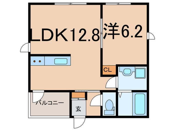 レゾナンスコート(1LDK/3階)の間取り写真