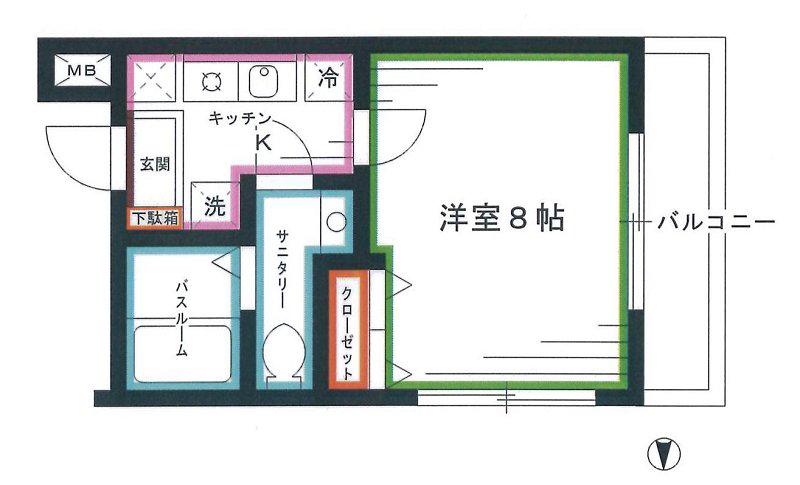 コンフォートMF中野(1K/3階)の間取り写真