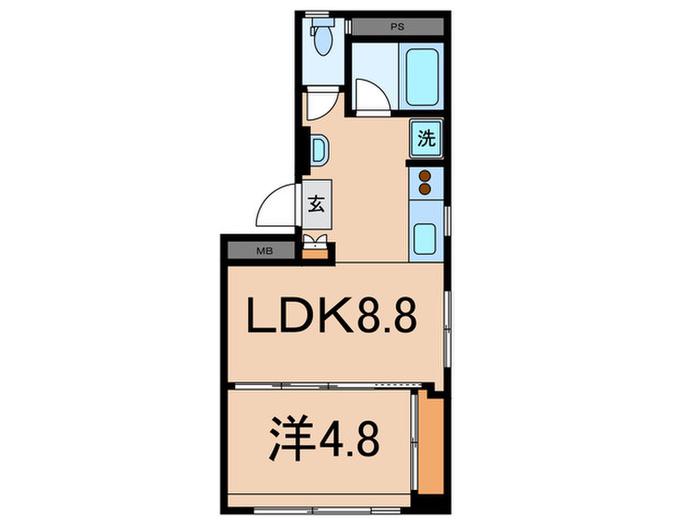 ジュネス西麻布(1LDK/2階)の間取り写真