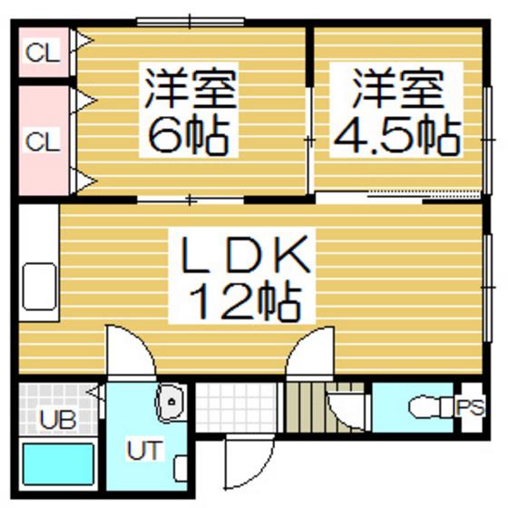 アメニティパークノボリベツ(2LDK/1階)の間取り写真