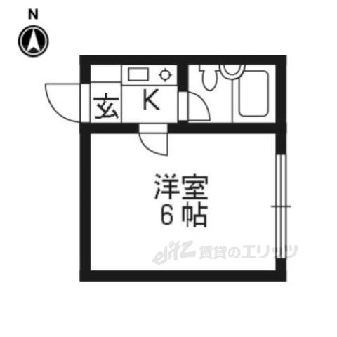ジュネス祇園(1K/2階)の間取り写真