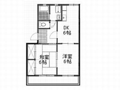 弥生ハイムA(2DK/2階)の間取り写真