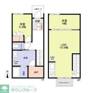 AZALEA境南町(2LDK/1階)の間取り写真