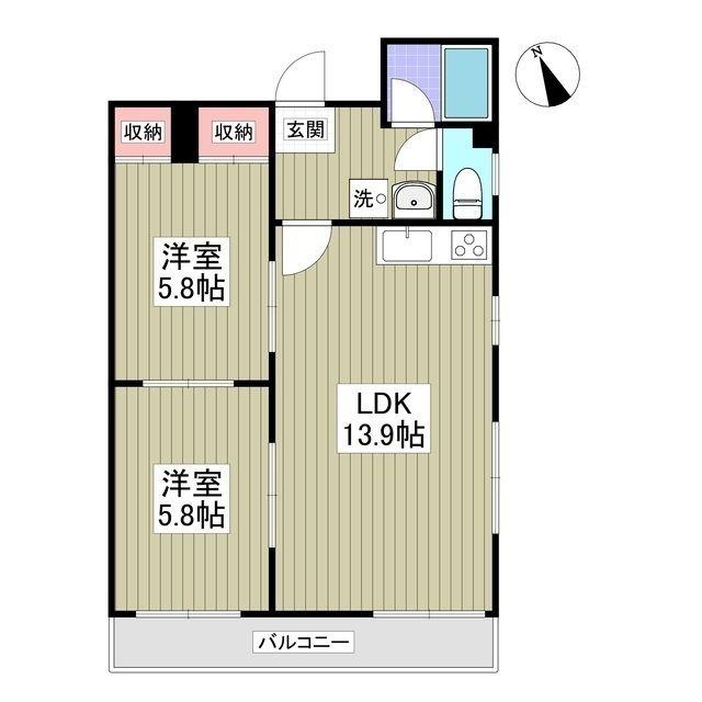 曙町パレス(2LDK/3階)の間取り写真