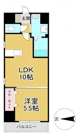 AT.イースト(1LDK/8階)の間取り写真